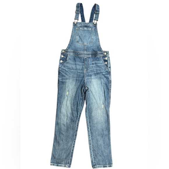 NWT Girls Overalls Blue Light Wash XL. (14)
Denim Rompers Adjustable, distressed - Picture 4 of 14